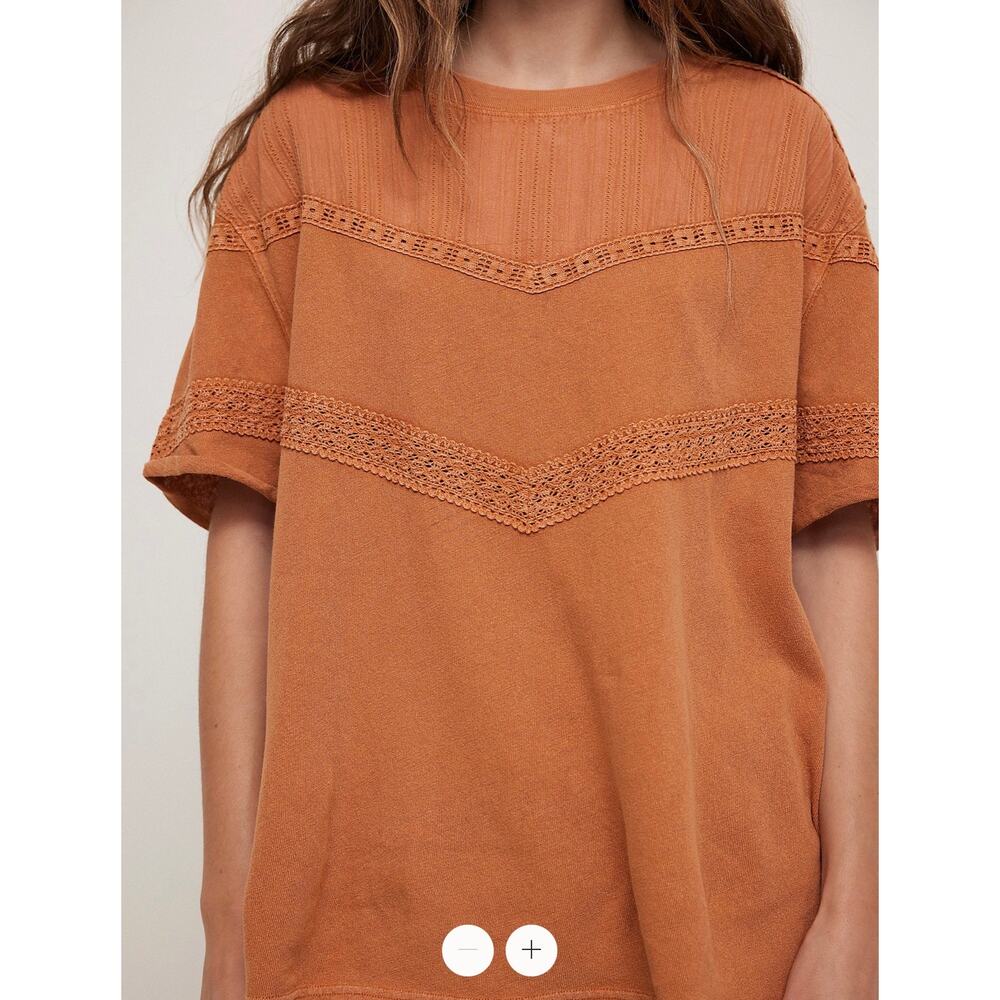 NWT / Free People / We The Free Dorothy Tee in Terra Cotta / sz M - Picture 3 of 3